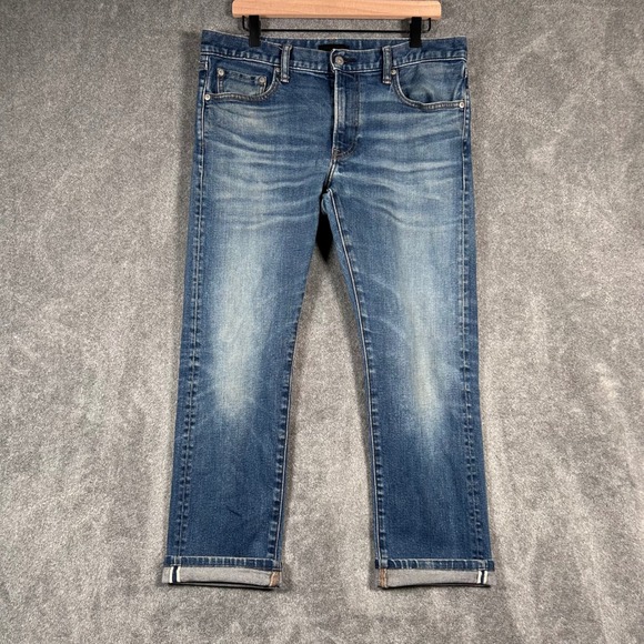Uniqlo Other - Uniqlo Jeans Japanese Selvedge Denim Kaihara Slim Straight Low Rise Men 35x27